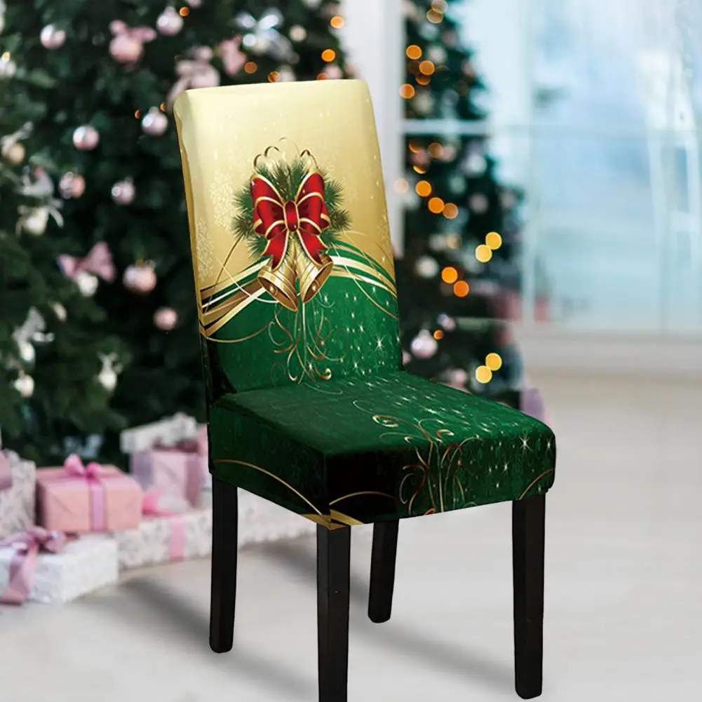 Holiday Chair Accessories Elastic Stretch Chair Covers Festive Christmas Chair Cover Set with Cartoon Santa Snowman for New