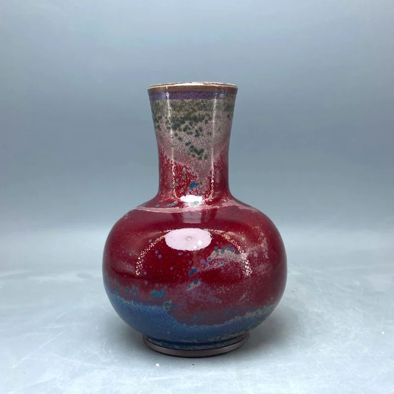 China Ceramic Vase for Decoration, Ice Crack, Open Pieces, Small celestial vase Jun porcelain floreros flower vase High 13.5 cm