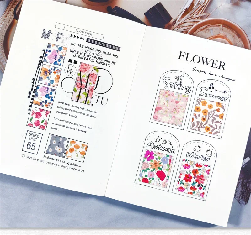 3roll/set WT Flower Bouquet Collection Die-cut Sticker Scrapbooking Washi Tape Photocard Planner Decoration Supplies