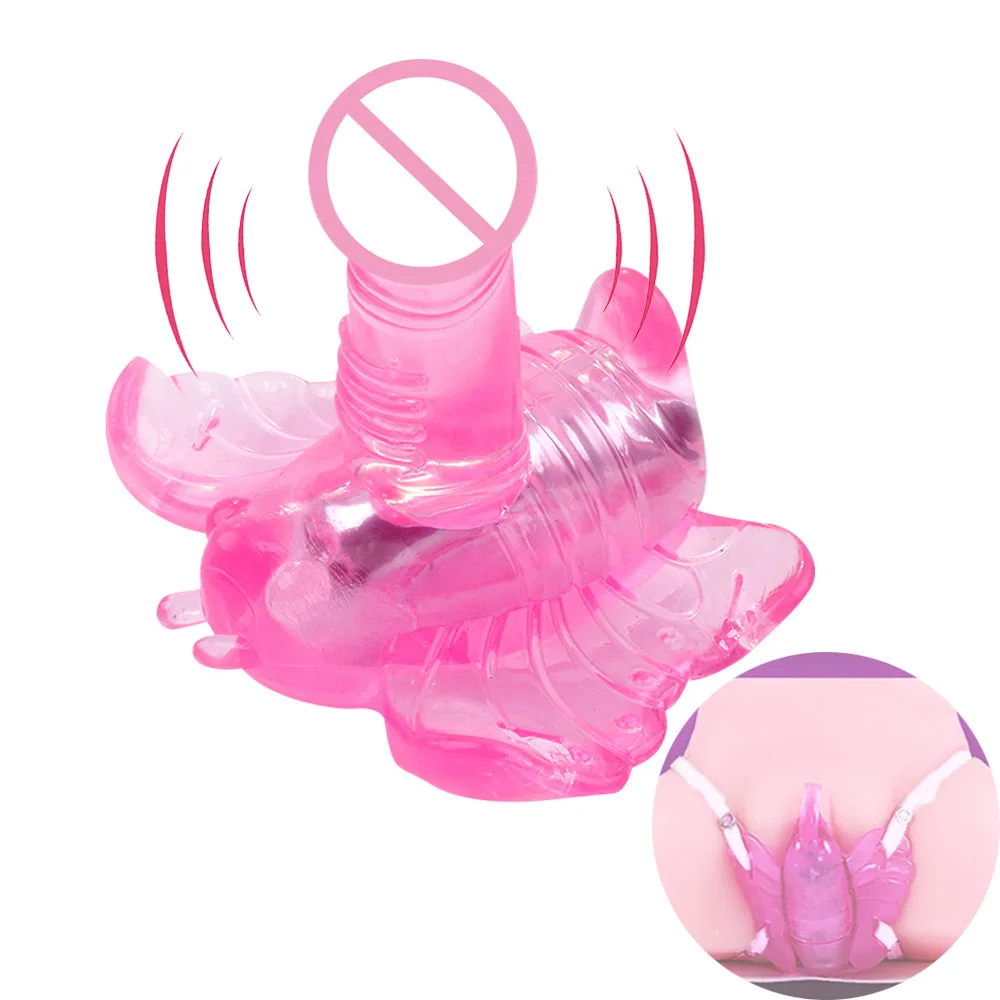 Strap On Dildo Vibrator Hands-Free Female Masturbator Butterfly Wearable Egg Vibrator Sex Toys for Women Orgasm G Spot Clitoral