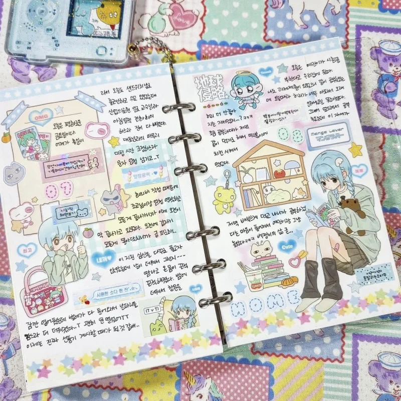 Cute Cartoon Girl Stickers Korea Anime Character Stickers Hand Account Phone Case Planner Diary Scrapbook DIY Decorative Sticker