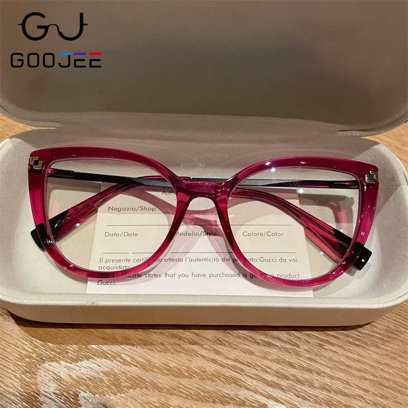 

GOOJEE New Design TR90 Anti Blue Light Reading Glasses Women Customize Progressive Prescription Glasses Myopia Hyperopia Eyewear