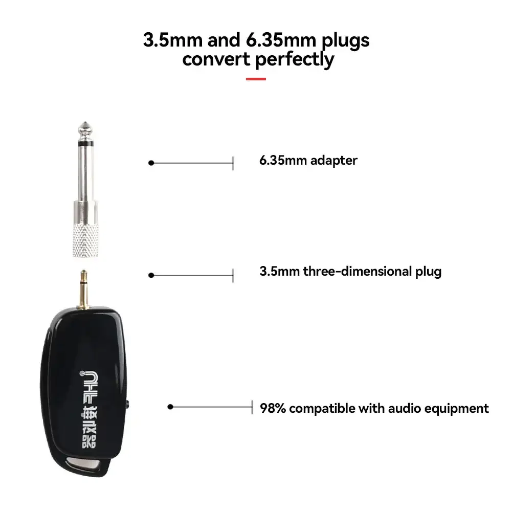 UHF Wireless Saxophone Microphone System Clips over Instrument Receiver Transmitter Trumpet Trombone French Horn