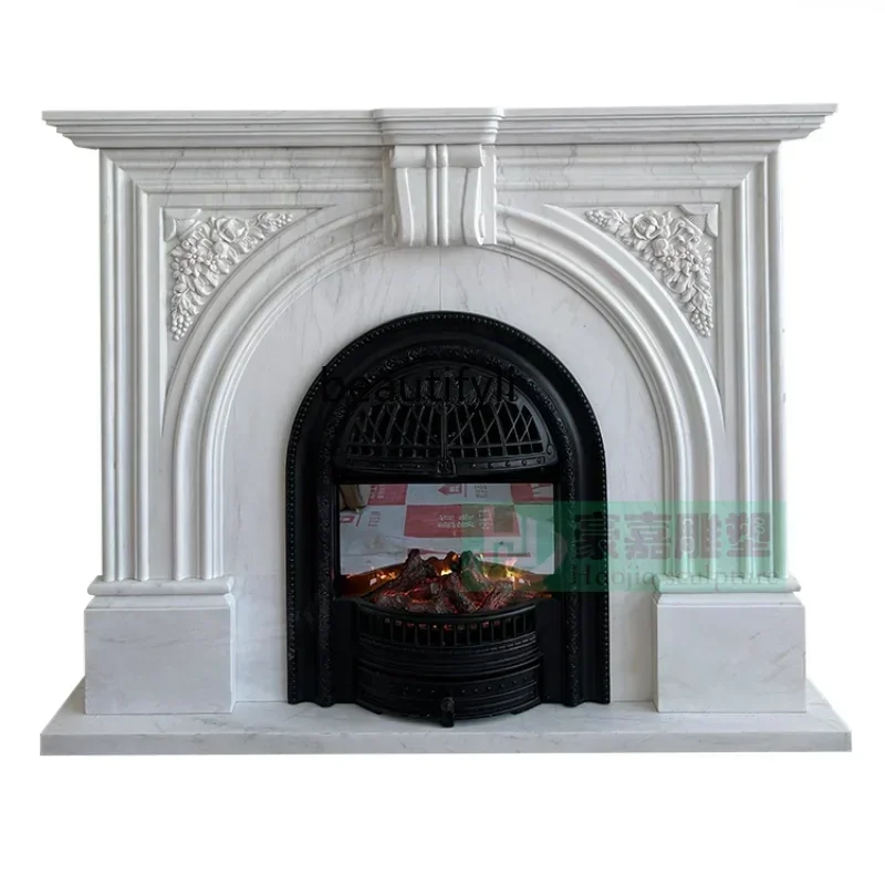 

lt White Marble Marble Mantelshelf Interior Simple Background Wall Hallway French Stone Curio Cabinet