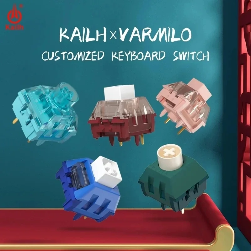 1/3/5pcs Kailh*Varmilo Customized Mechanical Switch Prestige Series Ask the Crane Delighted Light Red Silent Sound Switches