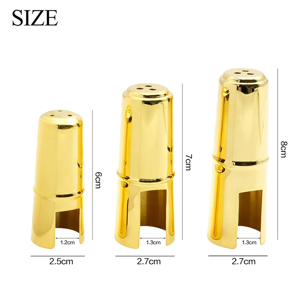 Saxophone Metal Headjoint Protective Cap - Gold Colour Sax  Mouthpiece Protection Cap for Soprano/Alto/Tenor