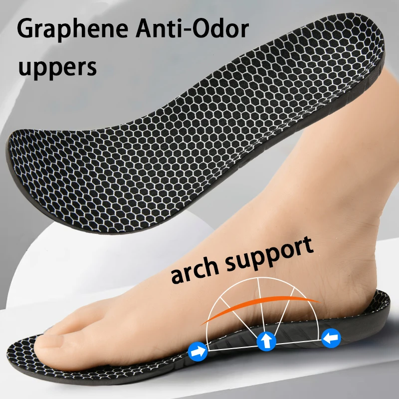 Arch Support Flatfoot Orthopedic Insoles Graphene Sweat Absorbing Shoe Insole Men Women Shock Absorption Shoe Sole Baskets Pads