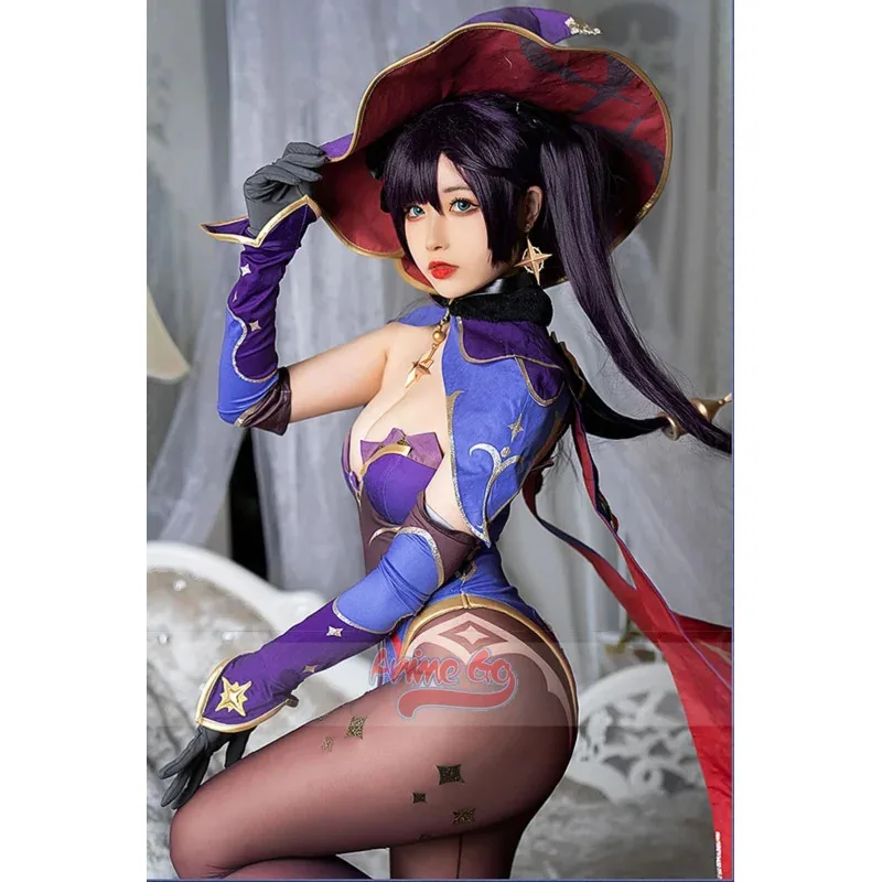 

CyIn Stock Mona Cosplay Costume Game Genshin VQ9C745H Impact Women Girls Sexy Dress Hat Upgraded Outfits Halloween C02890-AAA