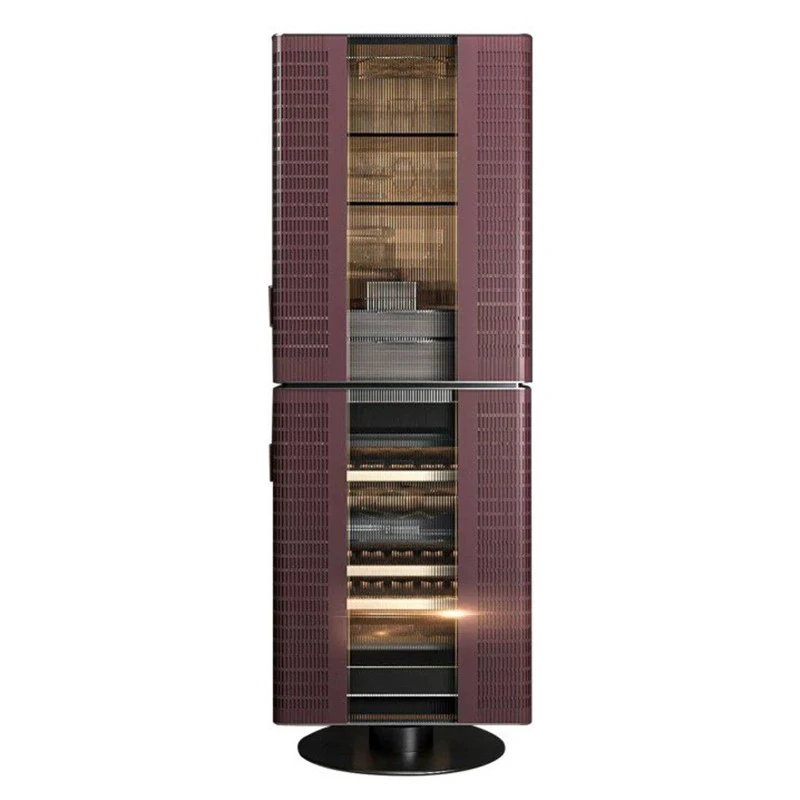 Italiaanse lichte luxe verticale wijnkast woonkamer eetkamer opbergvitrinekast