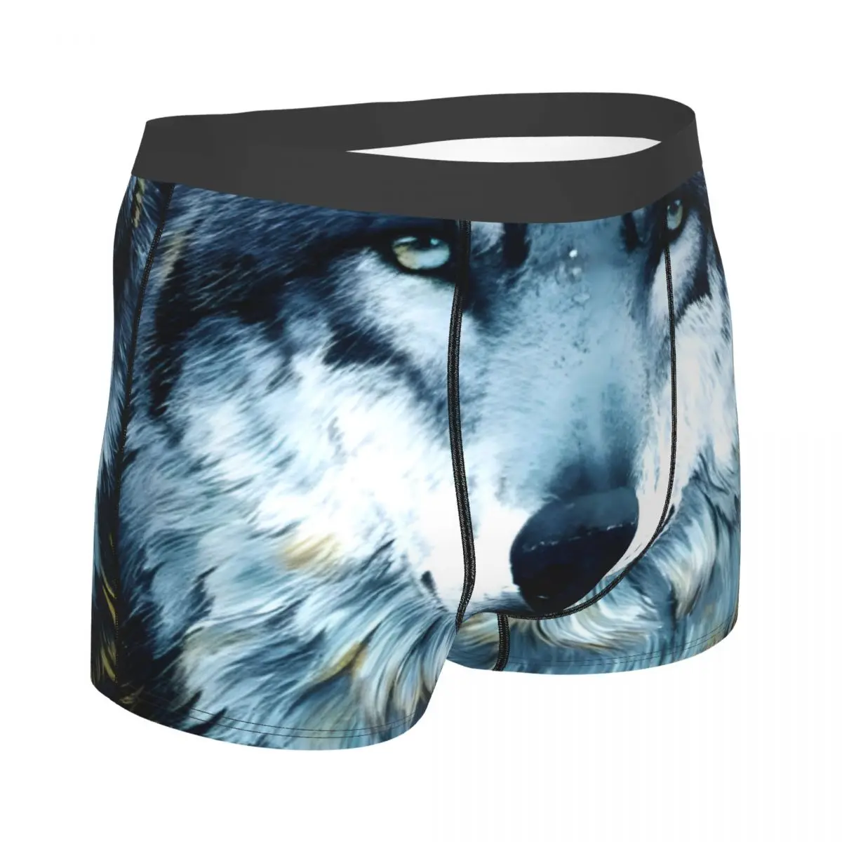 Space Galaxy Wolf Men\'s Panties Moon Stars Men Boxer Underwear Cotton for Male Large Size Lot Soft