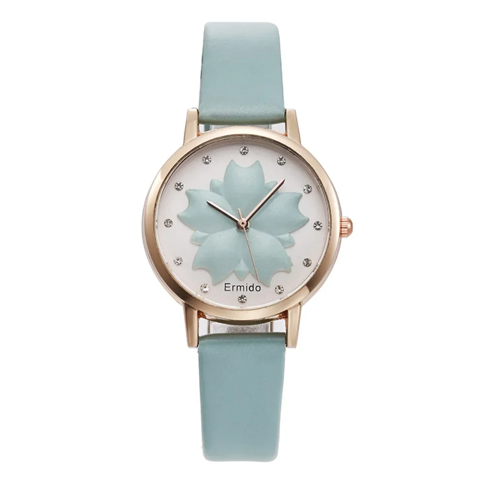 

New Maple Leaf Ladies Quartz Watch Fashion Trend Thin Strap Student Watch Female Rhinestone Fashion Luxury Wristwatch kadın saat