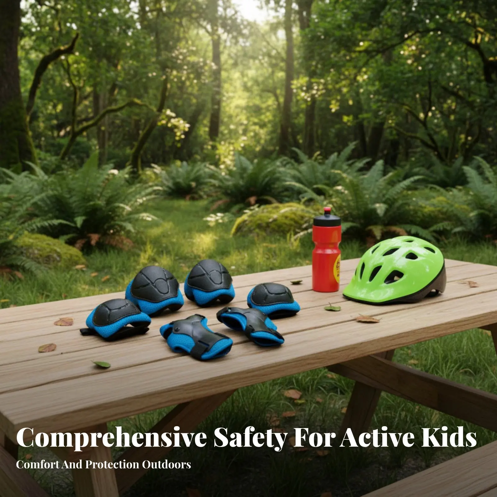 6 Pieces Child S Knee Elbow Wrist Guards Set Anti-Fall Protection 6 Piece Safety Gear Set Childrens Rollerblading Pads view 2