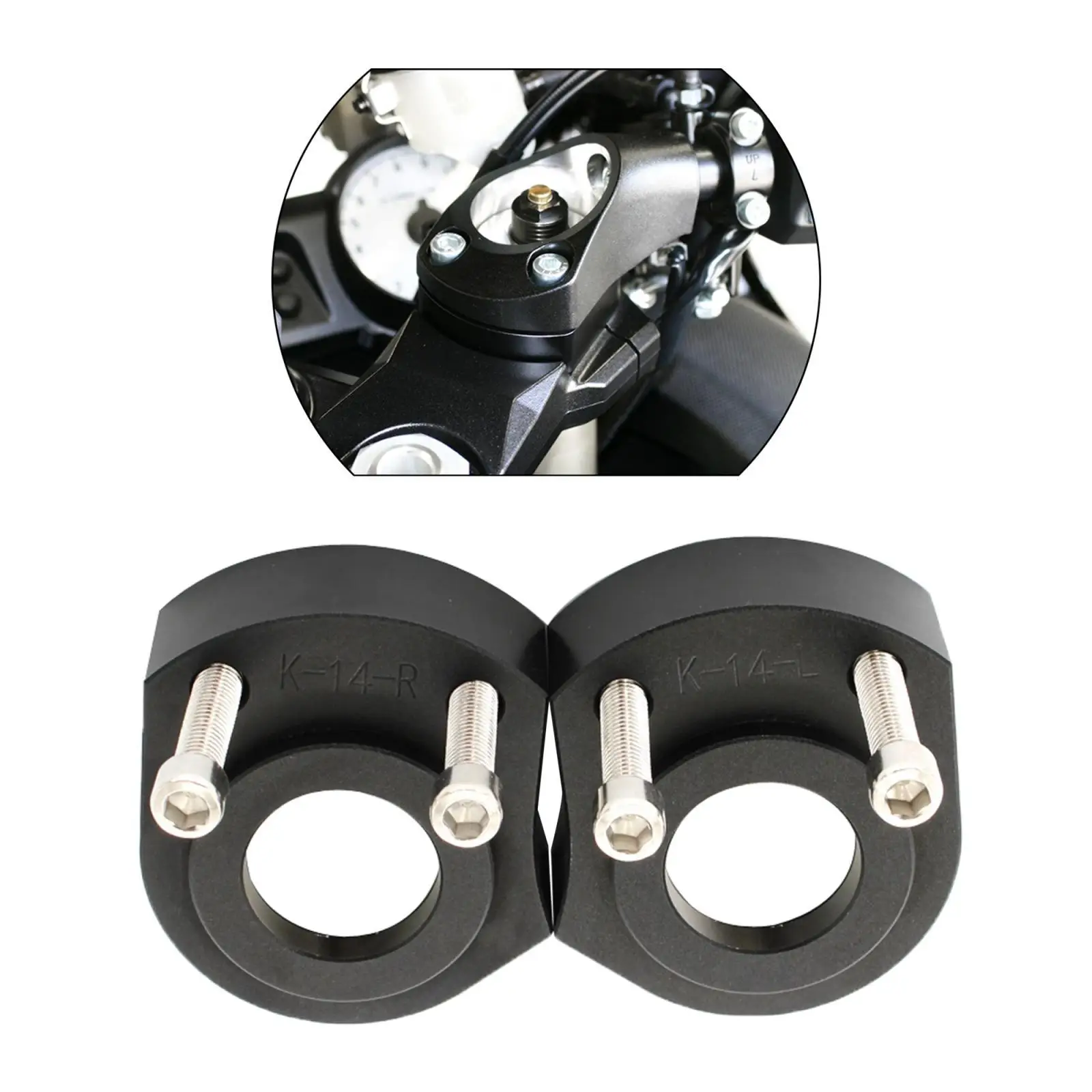 CNC Aluminum Alloy Handlebar Riser Spacer 1 Inch Motorcycle Height Increase Adapters for Kawasaki ZX-14R ZZR1400 2006-2018