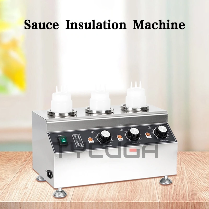 Sauce Warmer Commercial Chocolate Warming Machine Stainless Steel Electric Soy Jam Heater Filling Machine 1/2/3 Bottles 110V220V