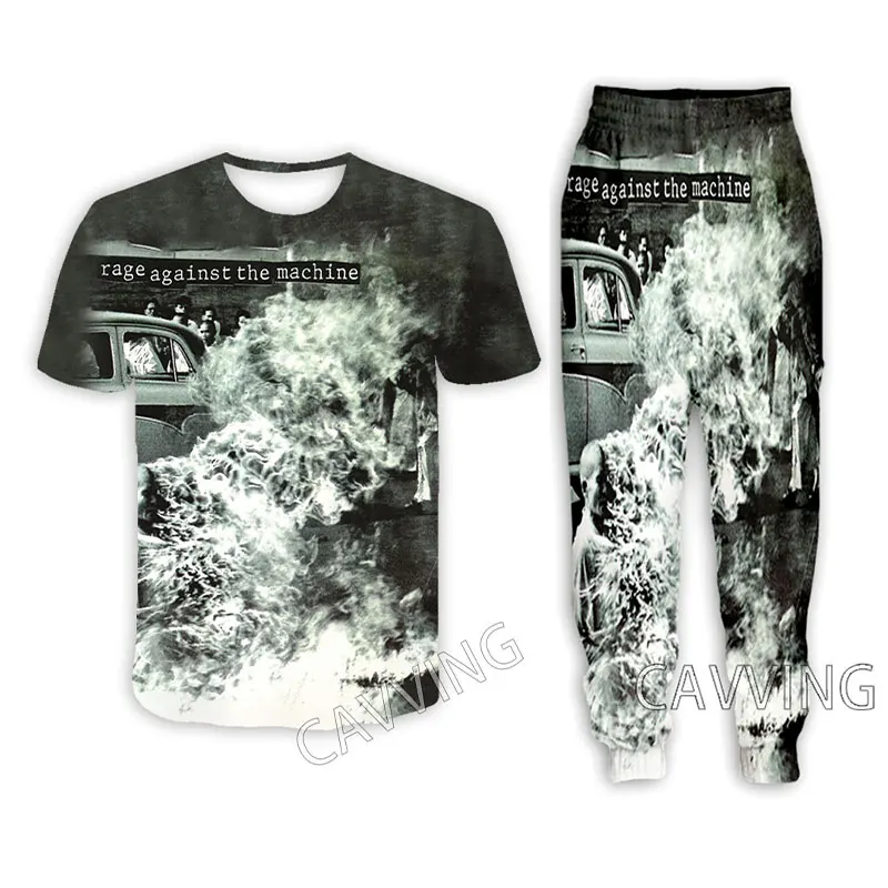 

Rage Against The Machine 3D Printed Casual T-shirt + Pants Jogging Pants Trousers Suit Clothes Women/ Men Sets