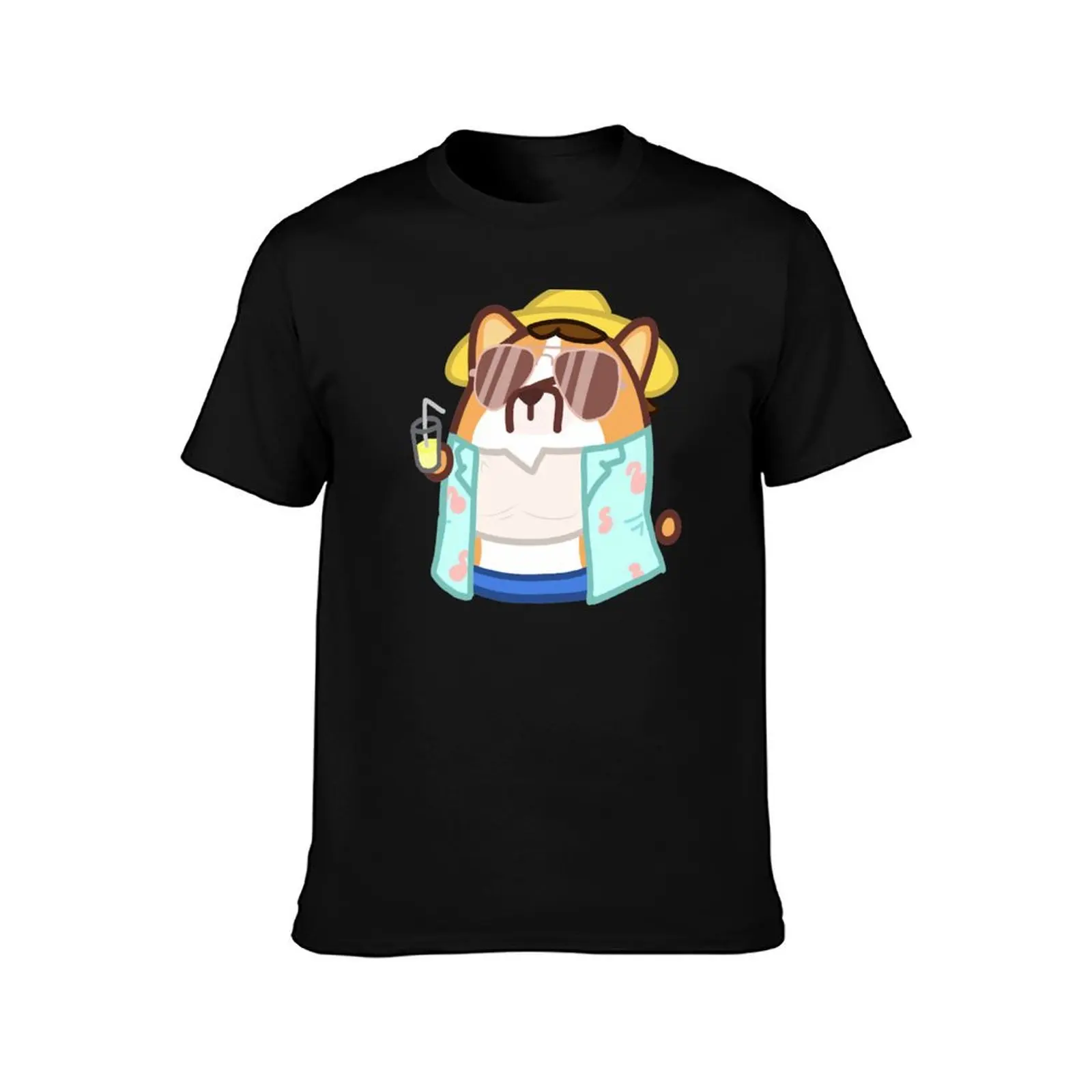 Borgi Corgi T-Shirt Summer Casual Cotton Tee Oversized Streetwear Tops Vintage Graphic Print Loose Fit Short Sleeve