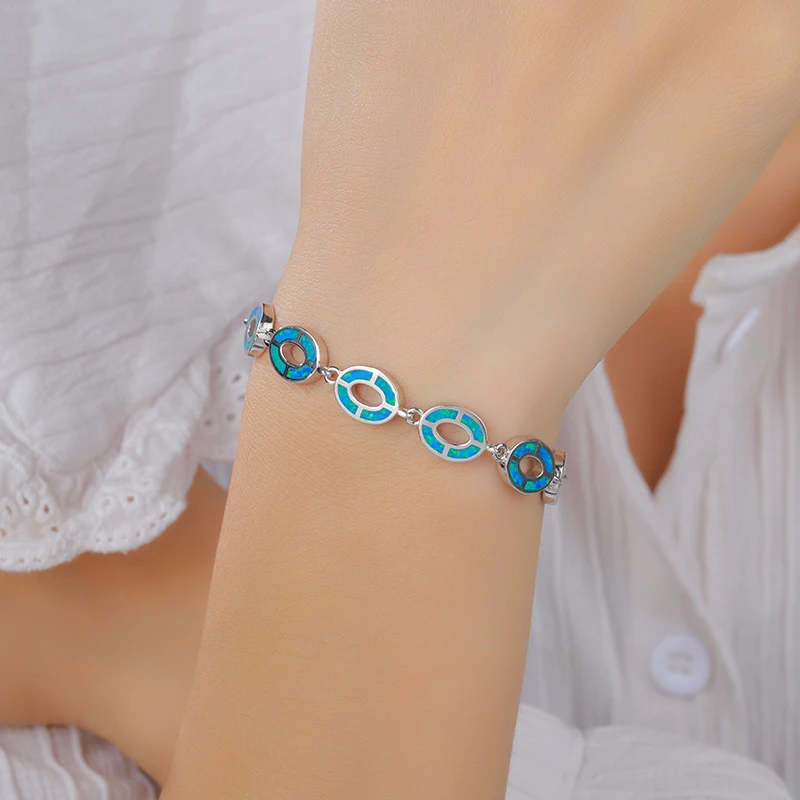 MYOP Rhythmic Joy Garden Party 925 Sterling Silver Opal Bracelet