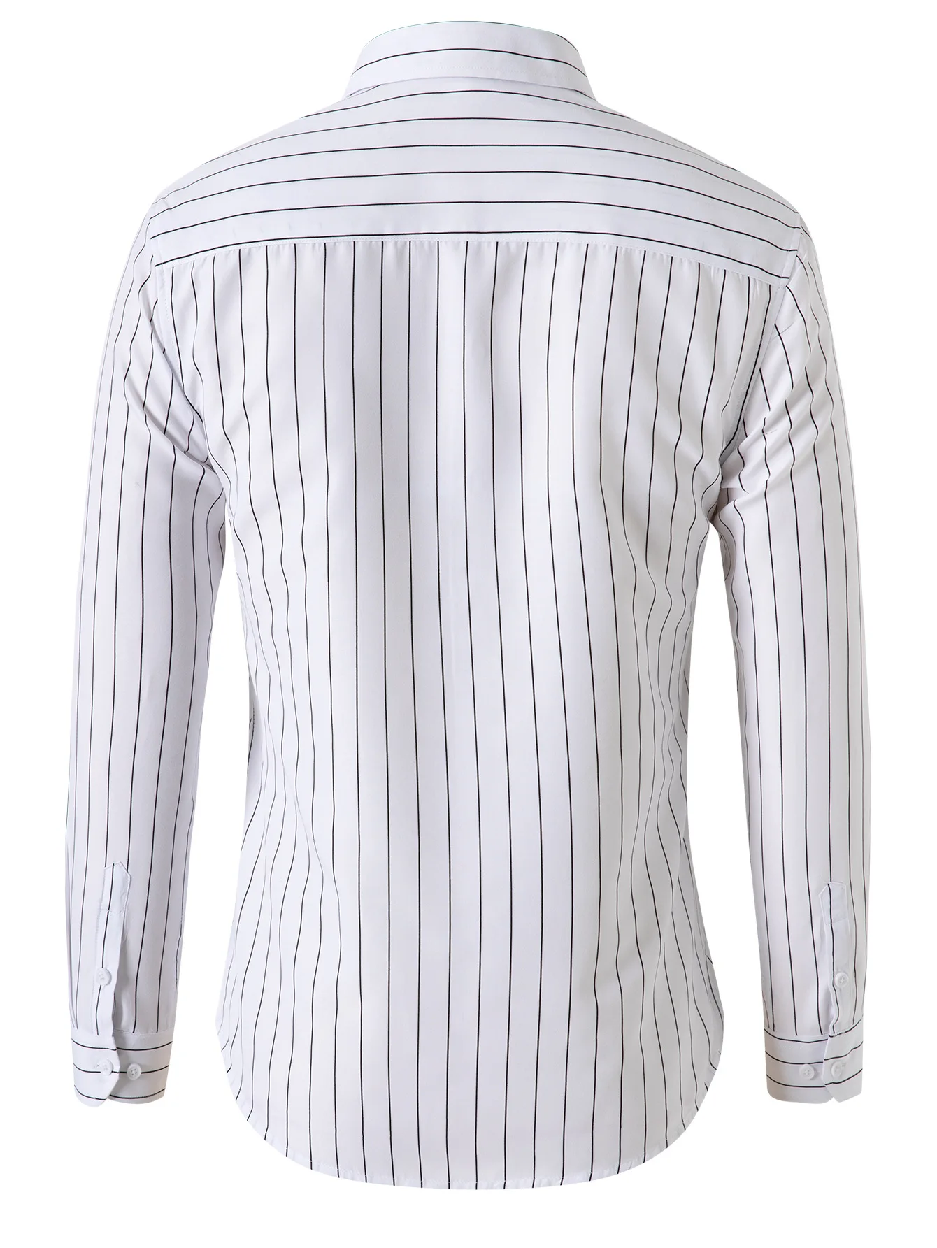 Fashion Men's Shirts Blouses Striped Long Sleeve Single Breasted Slim Tops Lapel Party Social Shirt Clothing for Men