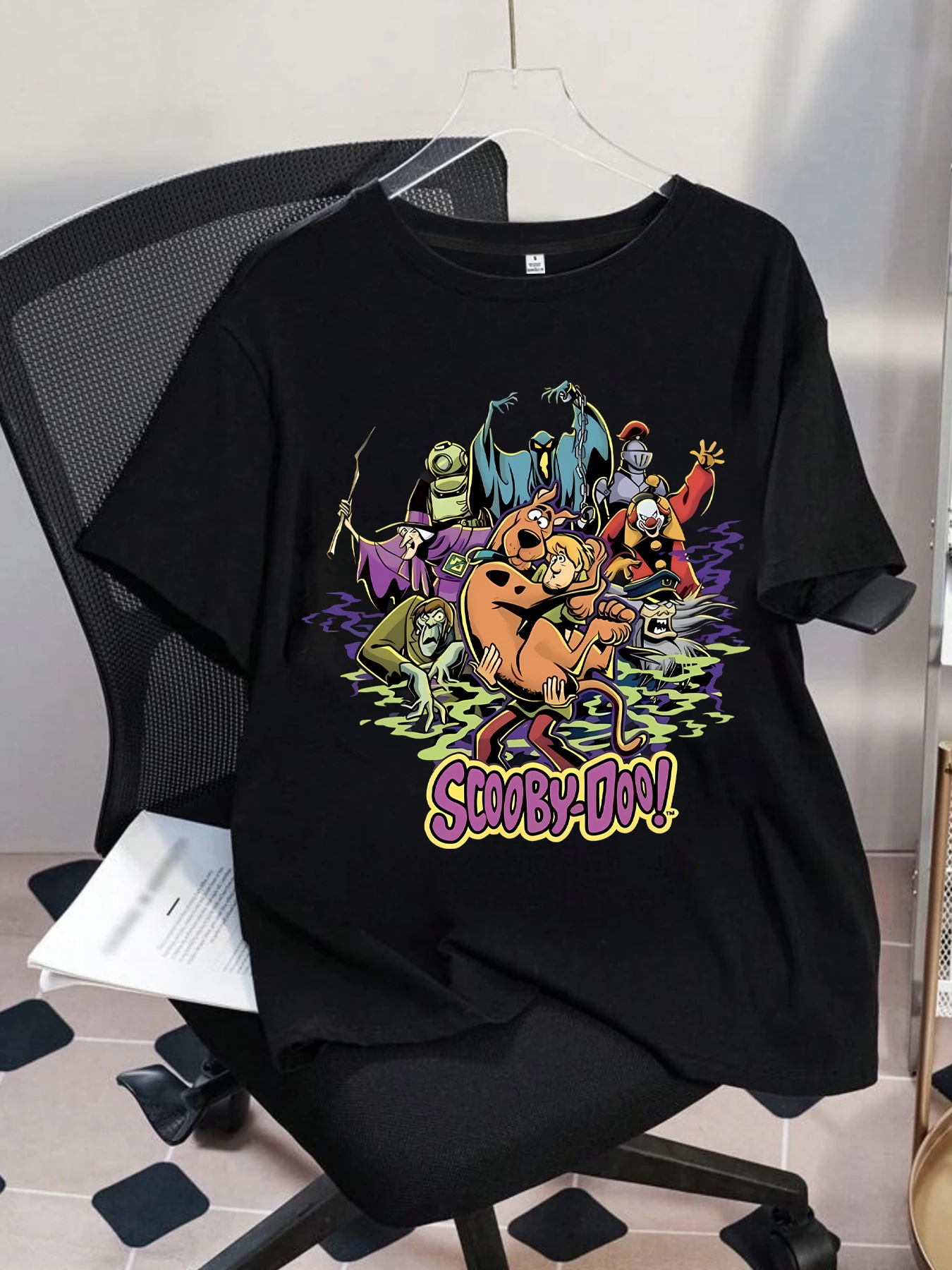 

Robot Plus size women's round neck short sleeve T-shirt with elastic half sleeves and trendy prints