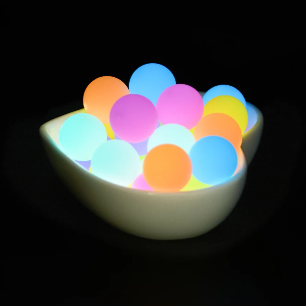 Lofca 15mm Luminous Beads 20pcs/Lot Silicone Loose Marking DIY Necklace Glow In The Dark For Gift Accessories