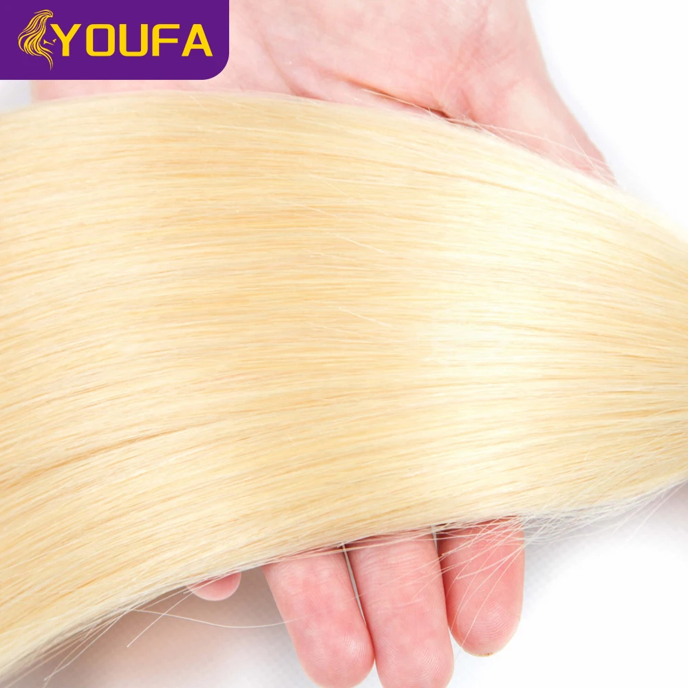 12A 613 Blonde 100% Human Hair Bundles For Women Brazilian Straight Human Hair Weave Can Be Bleached Honey Blonde Human Hair