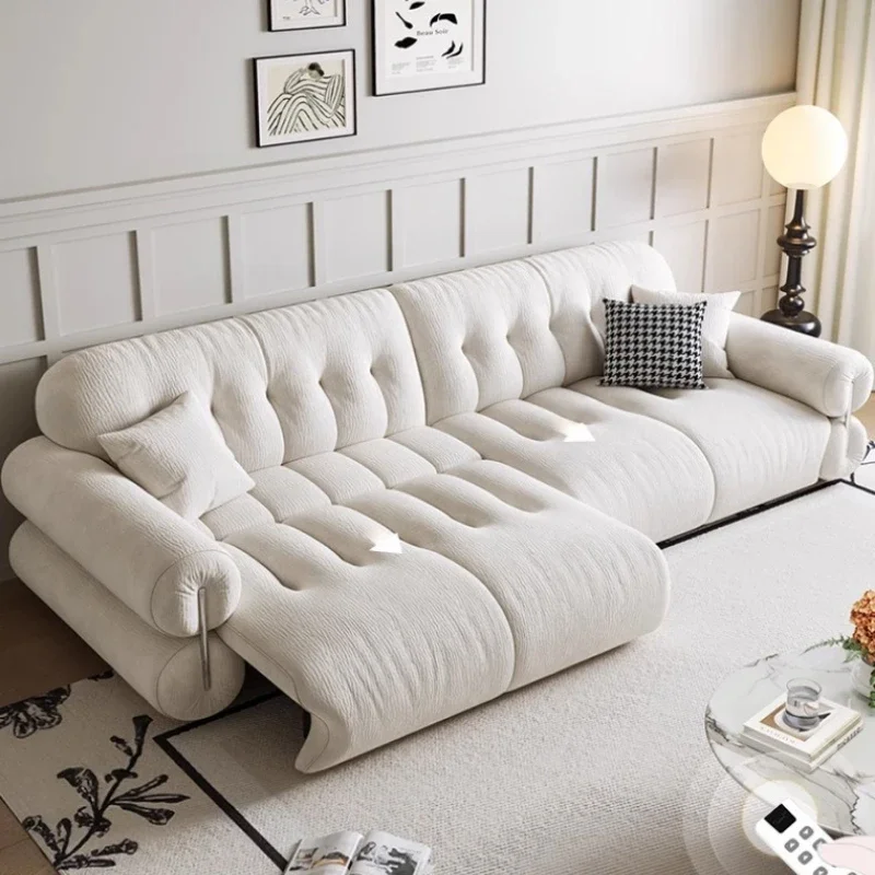 French retro style brown sugar cloud sofa living room 2025 new size apartment straight row