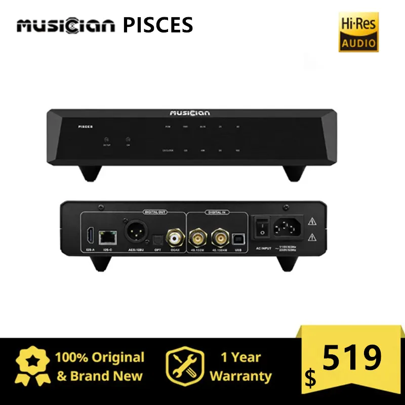 MUSICIAN PISCES HIFI Digital Interface I2S Accurate FEMTO Clock TOCX ARM STM32F446 24Bit 768KHZ DSD512 Proprietary USB Interface