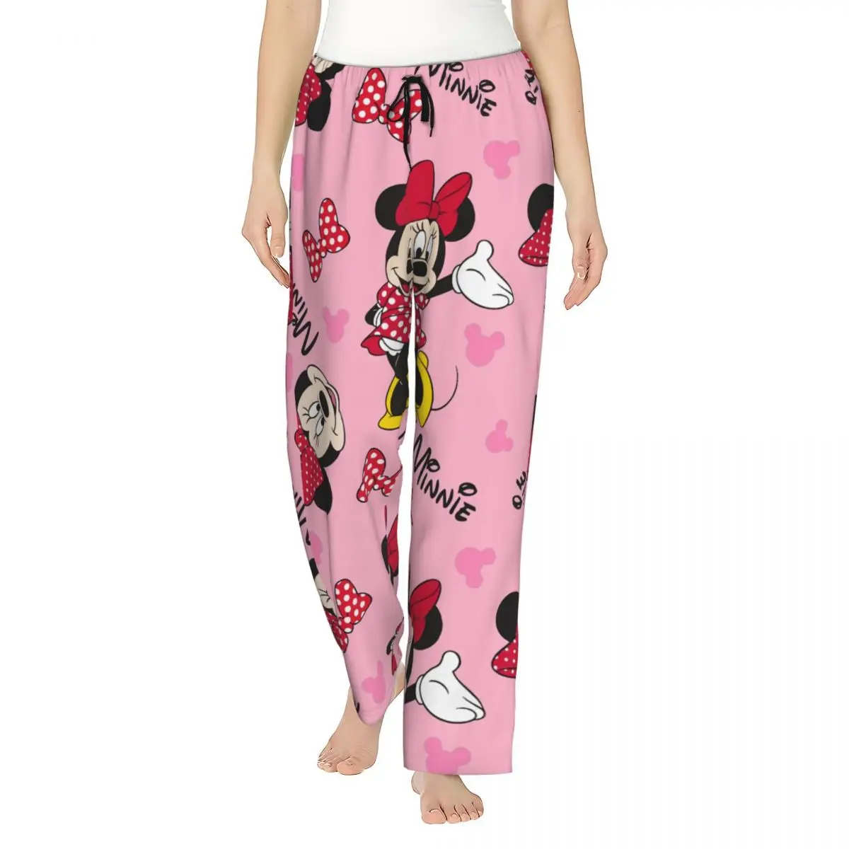 

Custom Printed Women's Minnie Mickey Mouse Cartoon Animation Pajama Pants Sleepwear Sleep Lounge Bottoms with Pockets