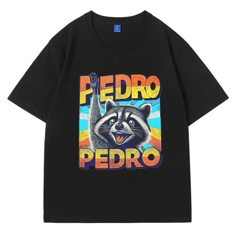 

Pedro Raccoon Shirt Pedro Funny Meme T Shirt Fashion Retro Style Oversized T-shirt Summer 100% Cotton Tshirts Short Sleeve Men