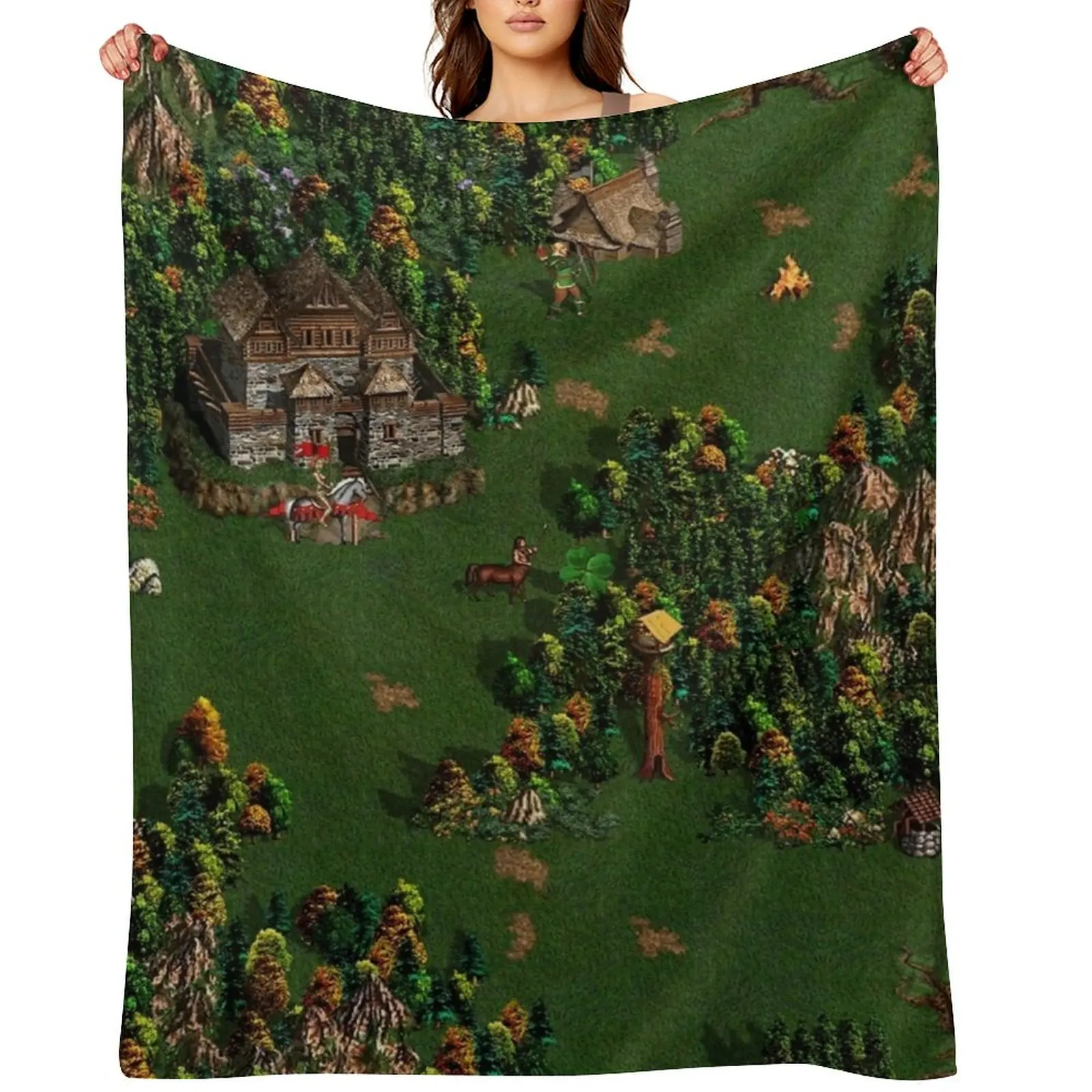 

Heroes of Might and Magic III Upscaled screenshot Throw Blanket Tourist Plush Extra Large Throw Nap Blankets