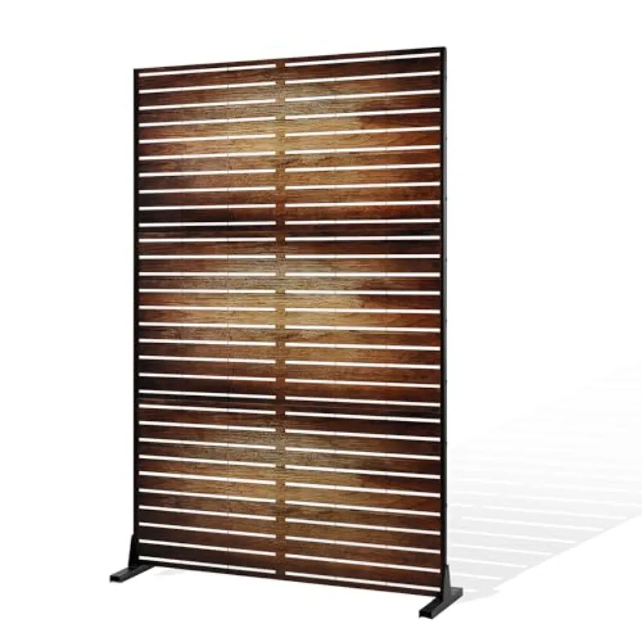 

Отдельно стоящая металлическая панель конфиденциальности для наружного использования, декоративная и функциональная панель шириной 72 дюйма × 47 дюймов, идеально подходящая для заднего двора.