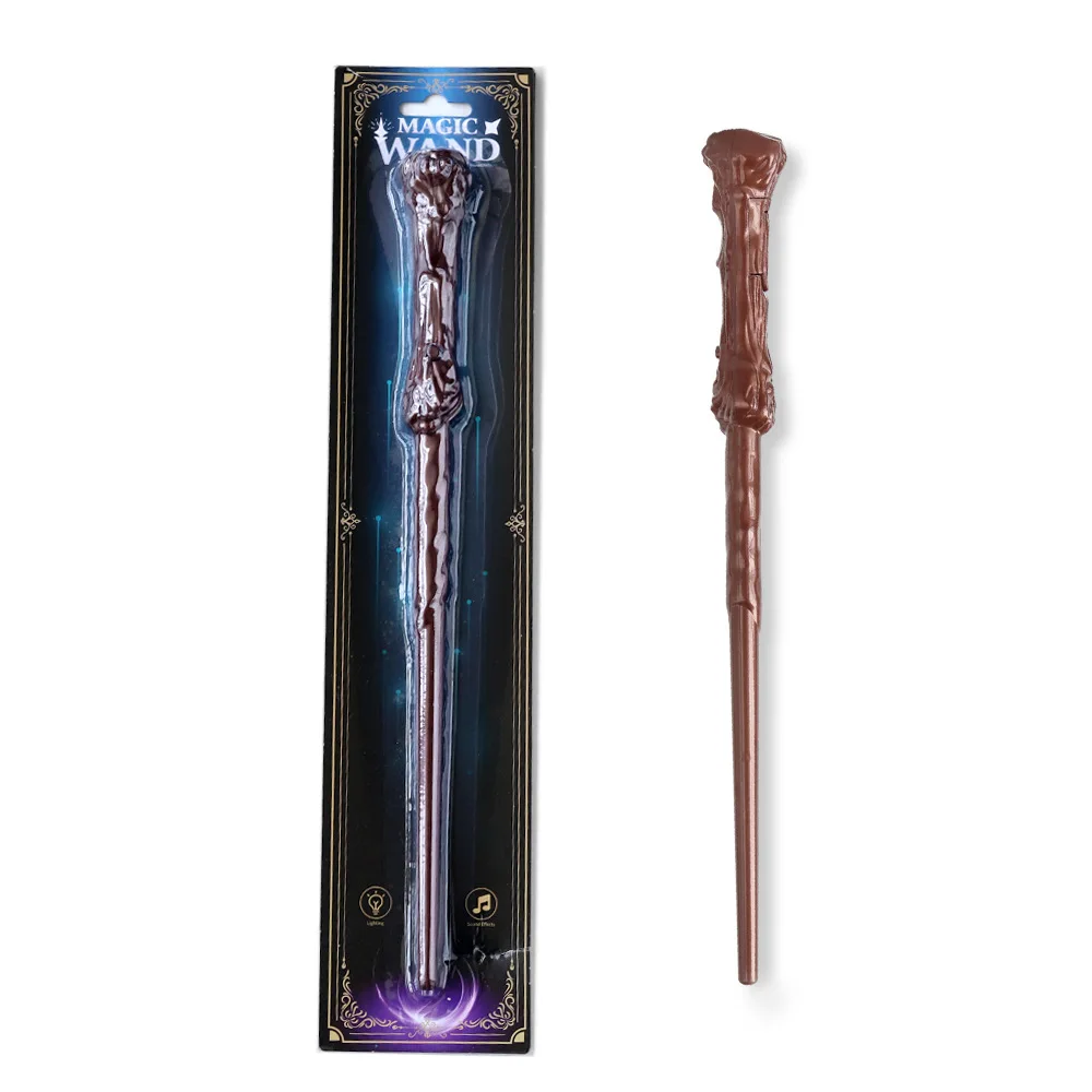 New Luminous Sound Witches Wizard Magic Staff Halloween Party Plastic Imitation Wood Wand Suitable Adult Children Unisex Cosplay