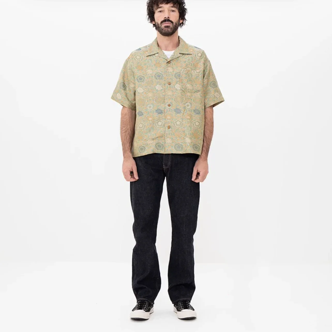 [Retail And Wholesale]VISVIM WMV COPA SHIRT S/S JACQUARD (SILK) Silk Jacquard Shirt001