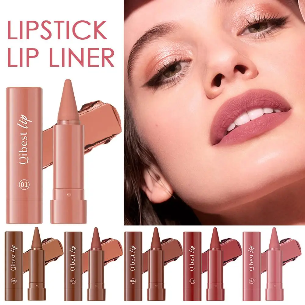 Twist Up Lip Liner Lipstick Pen Multipurpose Powder Blusher Velvet Matte Waterproof Lip Contour Non Stick Cup Lip Rouge Makeup - view 4