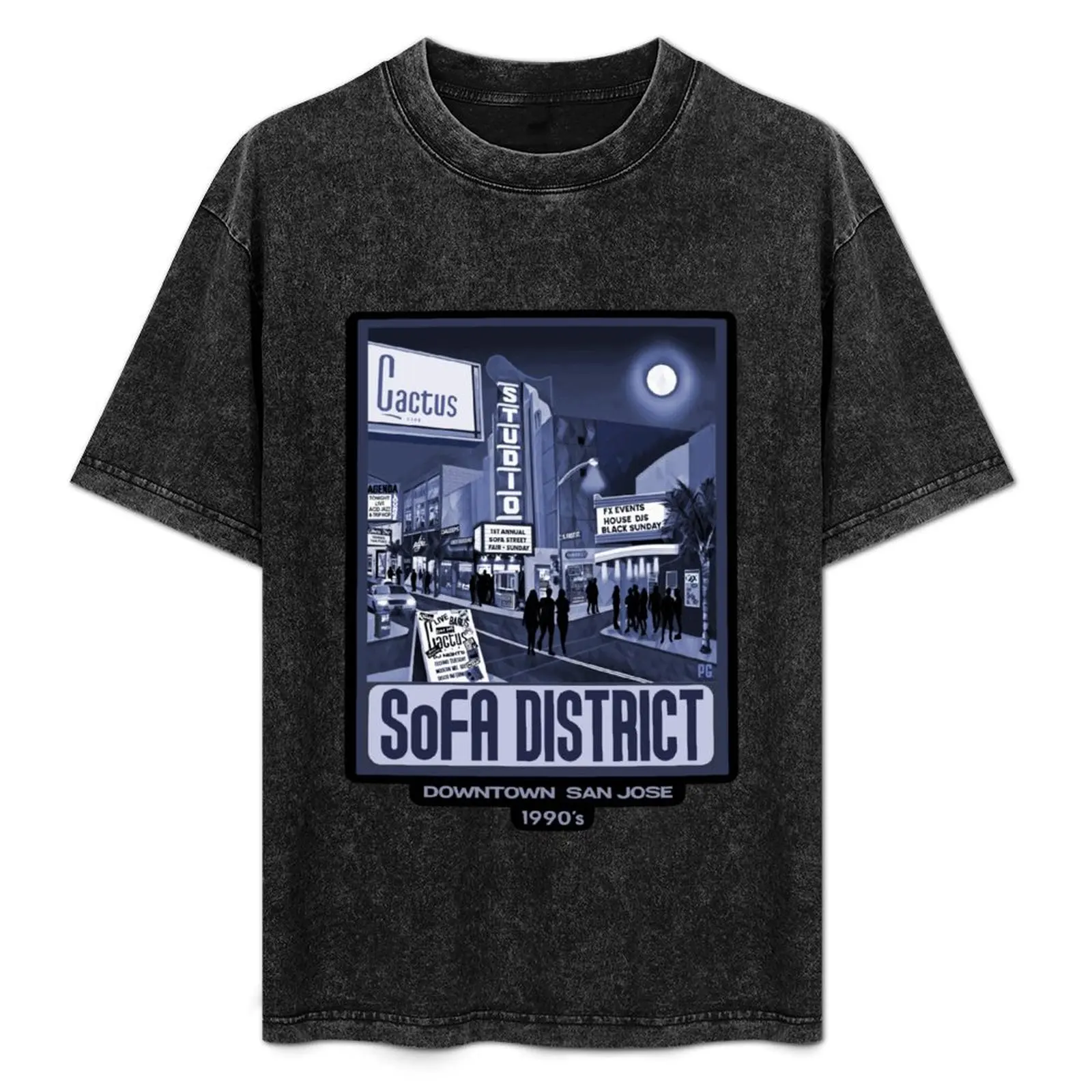 1990's SoFA District San Jose T-Shirt Holiday Simple Tee Shirt