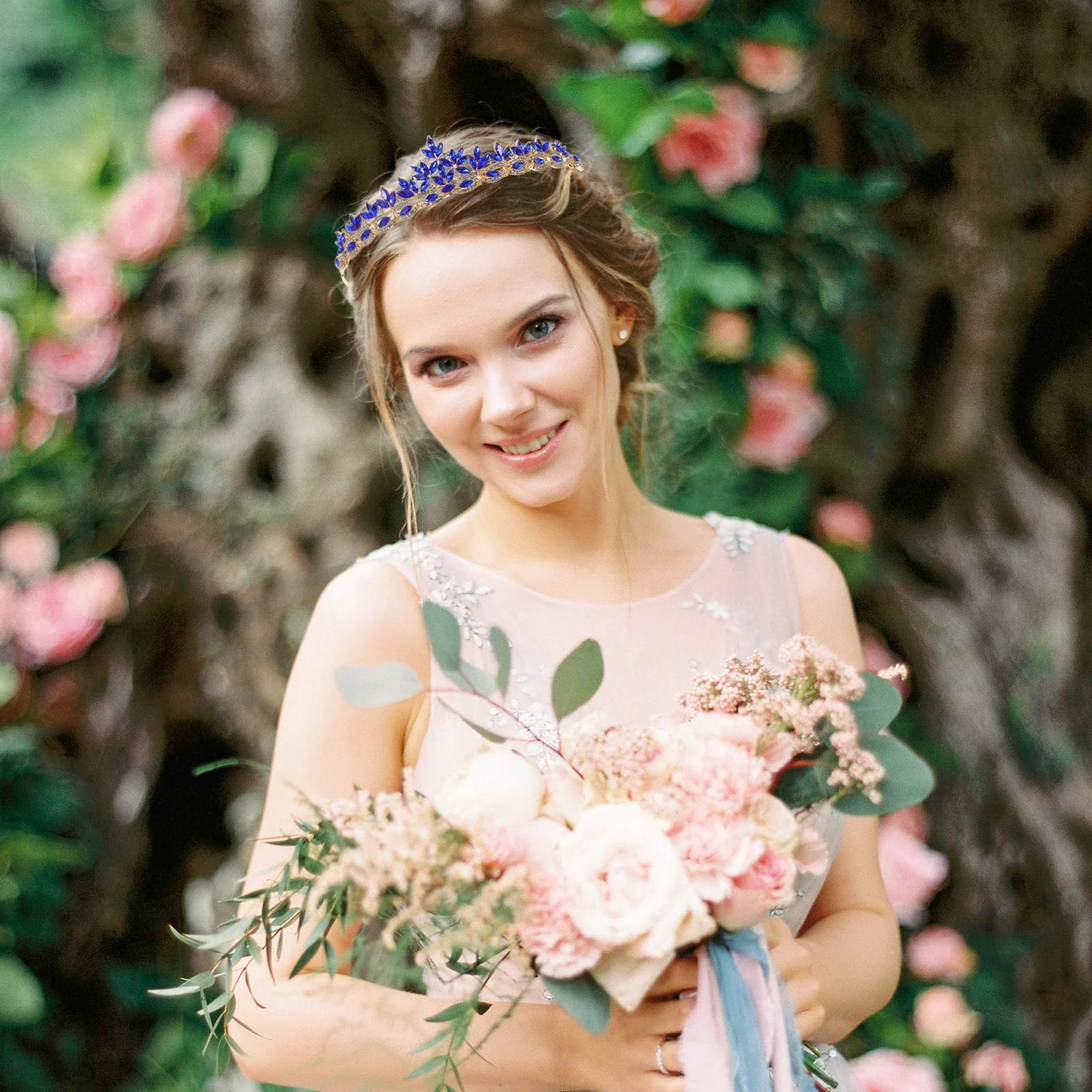 

Crystal Crown Headband Leaf Design Rhinestone Bridal Headpiece For Wedding Prom Birthday Events Lightweight Comfortable