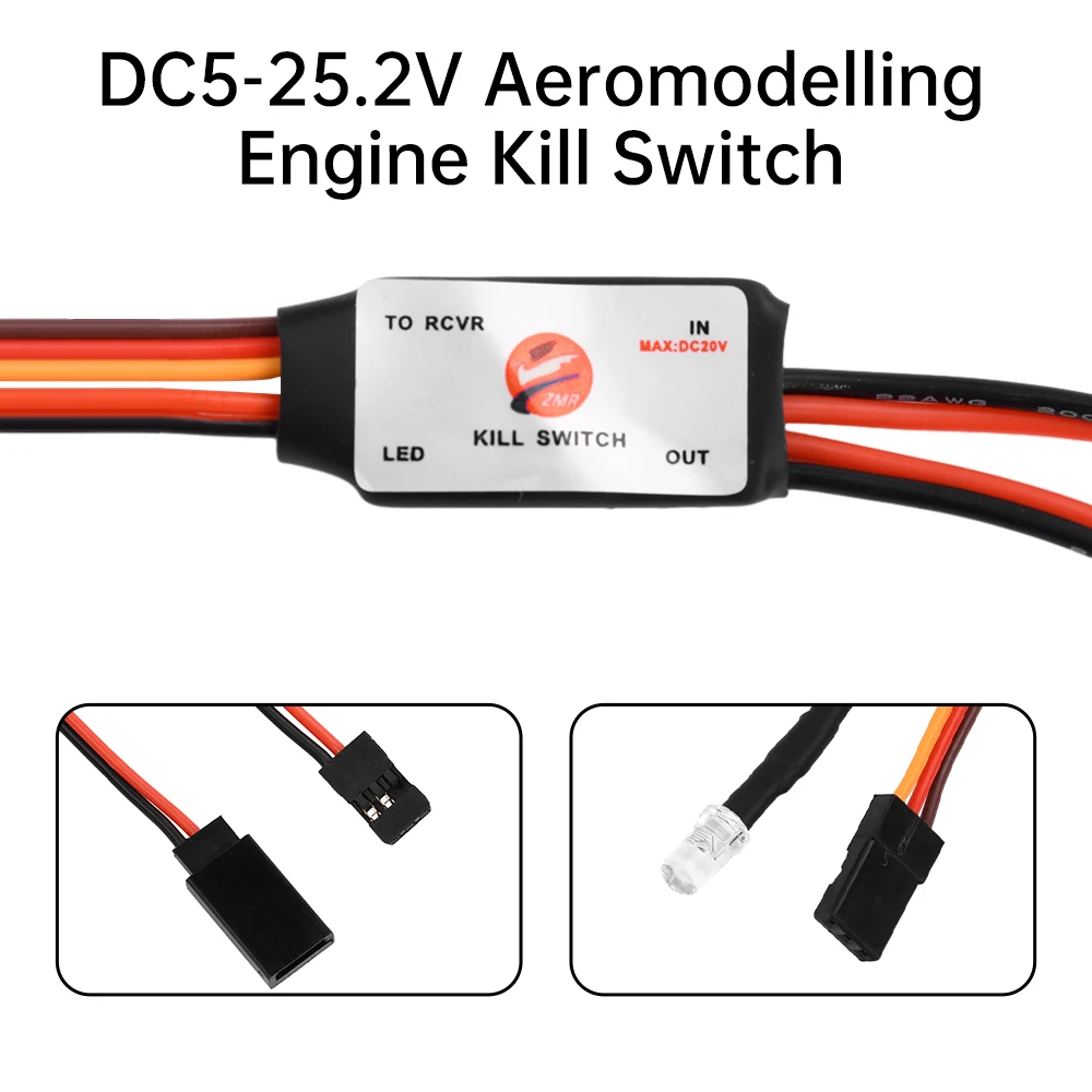 DC 5-25.2V Aeromodelling Engine Shutdown Switch DLE Gasoline Engine CDI Remote Shutdown Switch