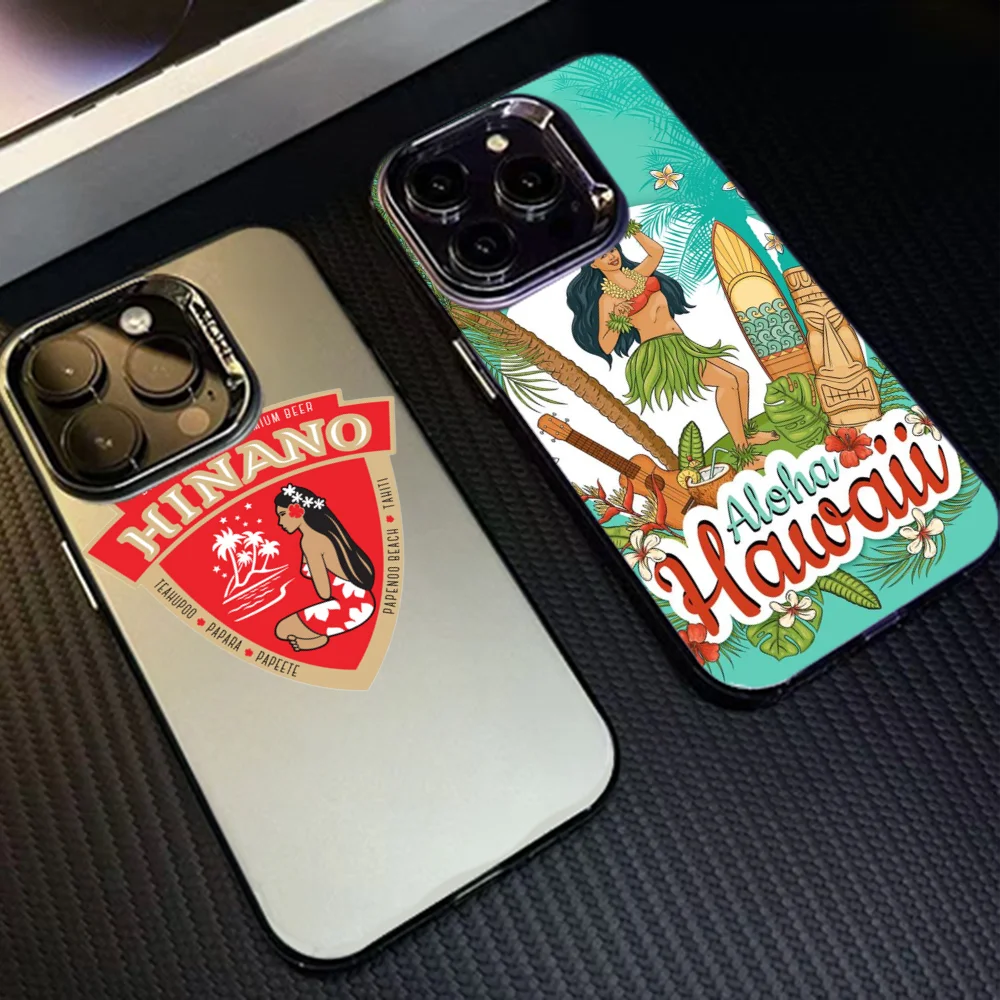 

HINANO Girl Phone Case Fashion Case For IPhone 16 15 14 Plus 13 12 11 Pro Max X Xs XR 8 7 Matte Colorful Silver Hard Cover