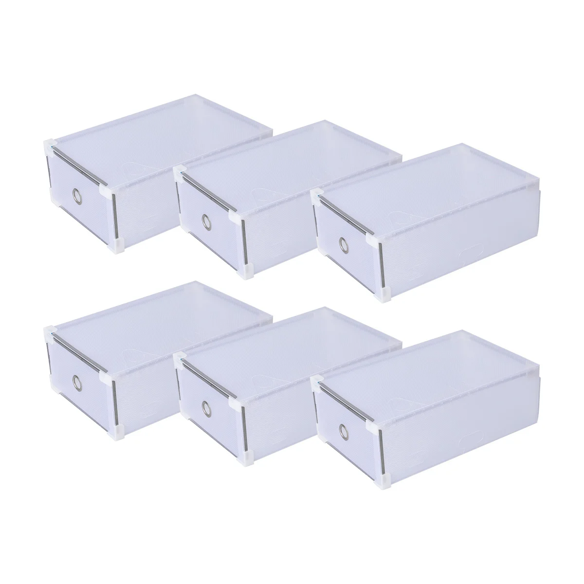 

10PCS Plastic Crate Storage Clear Drawer Shoe Boxes Stackable Foldable Shoes Case Home Wardrobe Thicken Shoebox Size 31*20*11 (W