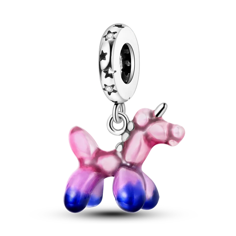 الفضة مطلي الحرباء سحر الخرزة الملونة رسم الوسادة استرخى الزركونيوم كليب الإسورة سوار قلادة DIY بها بنفسك علامات المجوهرات #4