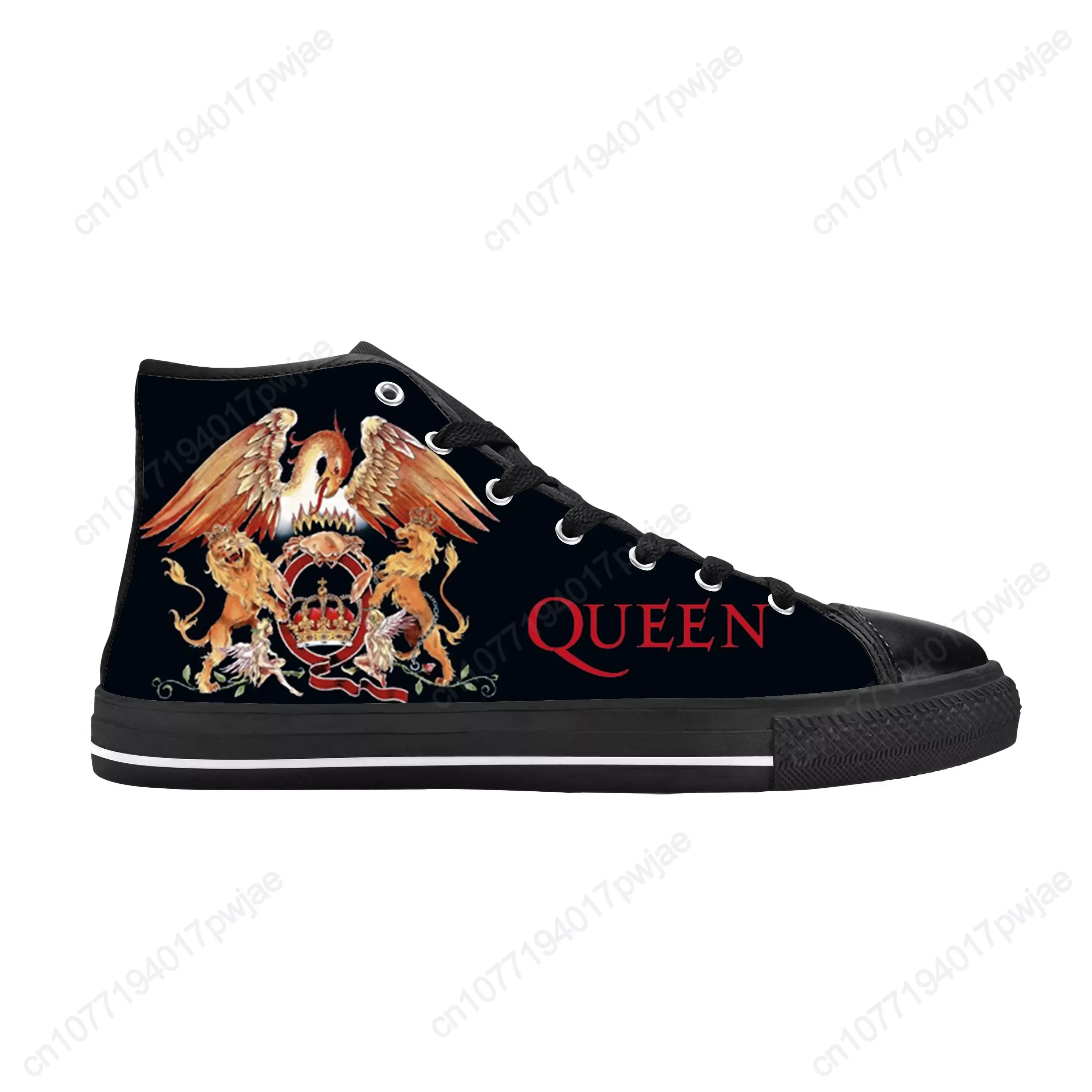 Freddy Mercury Rock Band Music Singer Queen Cool Casual Cloth Shoes High Top confortevole traspirante stampa 3D uomo donna Sneakers