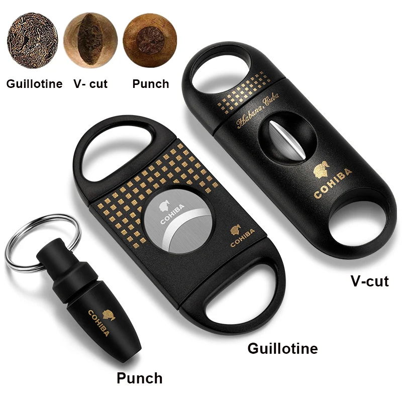 Cigar Cutter Portable V-Cut Flat Cuts Puncher Sharp Stainless Steel High Quality Scissors Accessories Fits Travel Outdoor