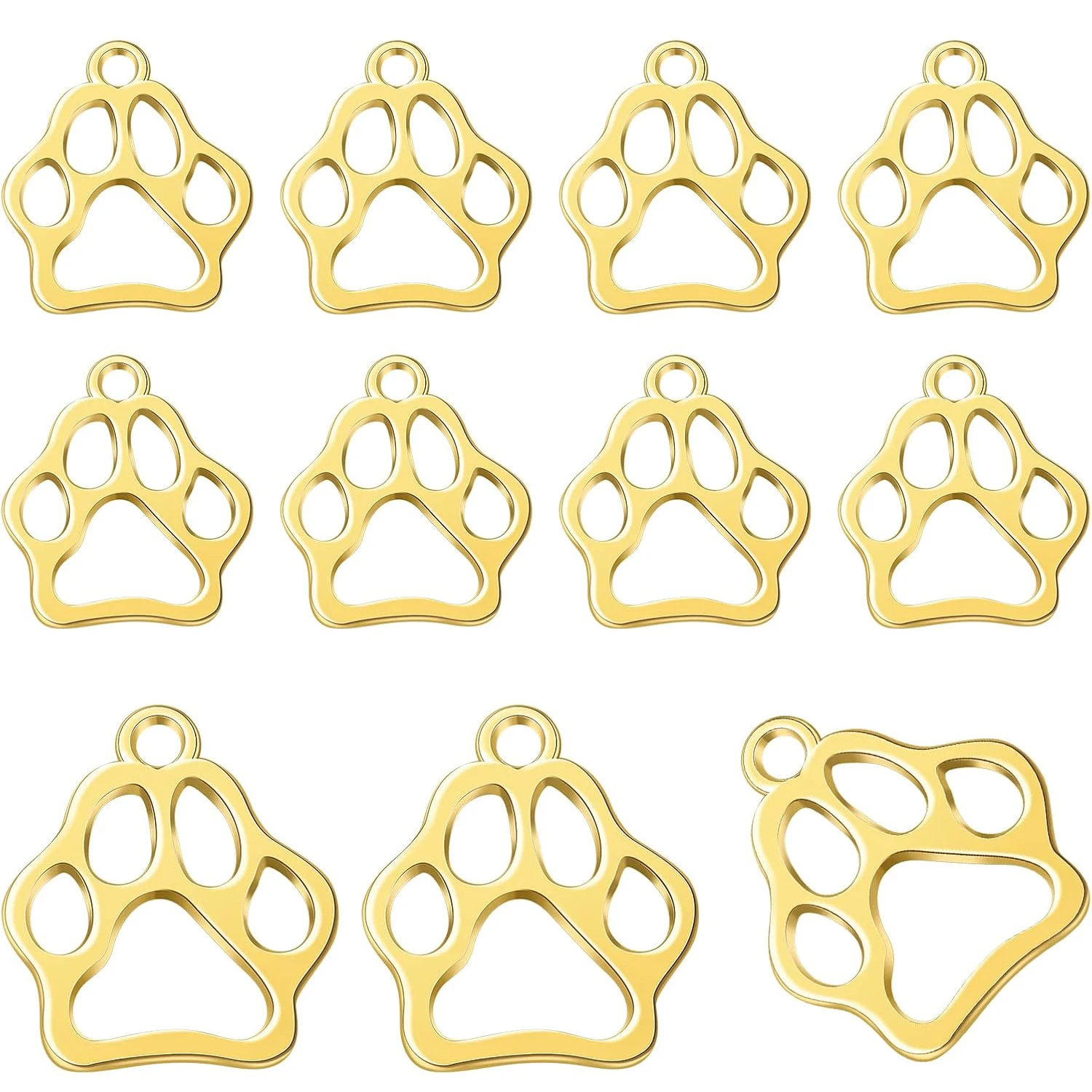 

100pcs Animal Paw Charm Alloy Bear Cat Dog Paw Print Charms Jewelry Pendants for Earring Bracelet DIY Jewelry Making Findings