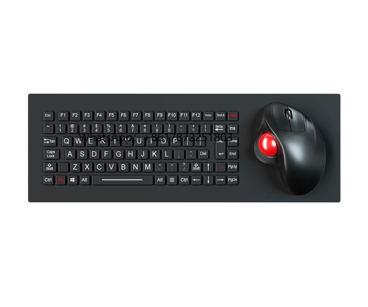 

IP65 Water Proof Rugged IEC60945 Marine Keyboard with Trackball