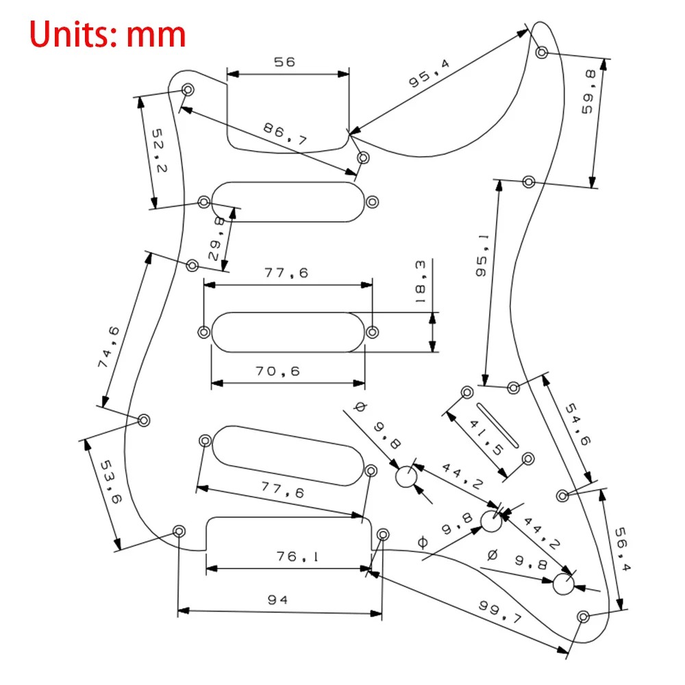 11-Holes Aluminum Anodized Modern Style ST SSS single Vintage62 Guitar Pickguard Scratch Plate Fits for American/Mexican Fend