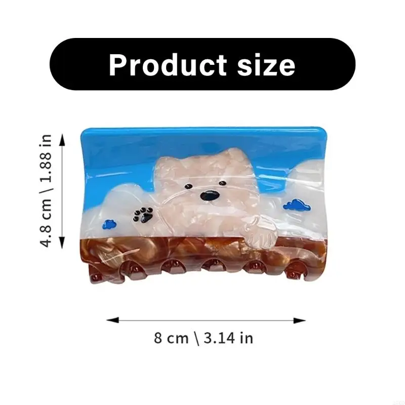 270D Fun Cartoon Animal Hair Claw Clip High Ponytail Styling Tool Puppy Design Anti Slip Hair Accessories Gift For Women