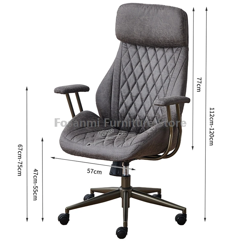 Vintage Faux Suede Executive Office เก้าอี้ปรับ Luxury Home นอนเก้าอี้คอมพิวเตอร์ Ergonomic Gaming หมุนโต๊ะเก้าอี้