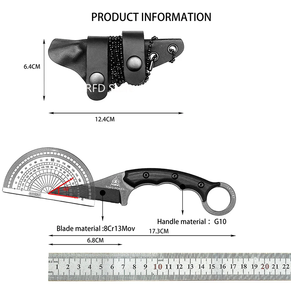 Mini Fixed 8Cr13Mov Blade Pocket Knife with Sheath EDC Daily Carry Hand Tool for Outdoor Trekking Backpacking Picnic Field Exploration Home DIY Craft Food Preparation Package Opening Garden Pruning Backyard Gathering and Road Trip Activities