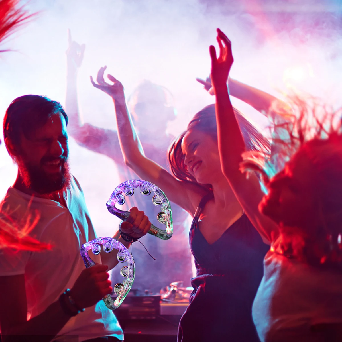 

2 pcs Led Handbell Flashing Shaker For Kids Party Dancing Ringing Sound Rattle Disco Ktv Supplies Instrument Party