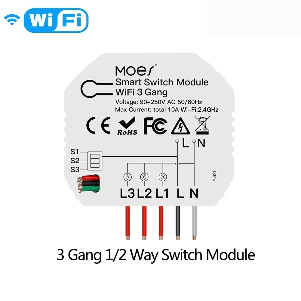 MOES Tuya Smart ZigBee WiFi-schakelaarmodule Dimmer Gordijnschakelaar Smart Life App Afstandsbediening Alexa Google Home Spraakbesturing